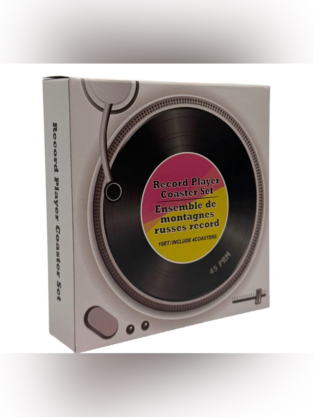 Record Player Coaster Set - Picture 5 of 5